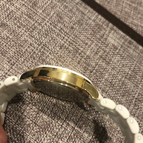 Asos White Gold Silicone Plastic Minimalist Watch - Picture 6 of 7